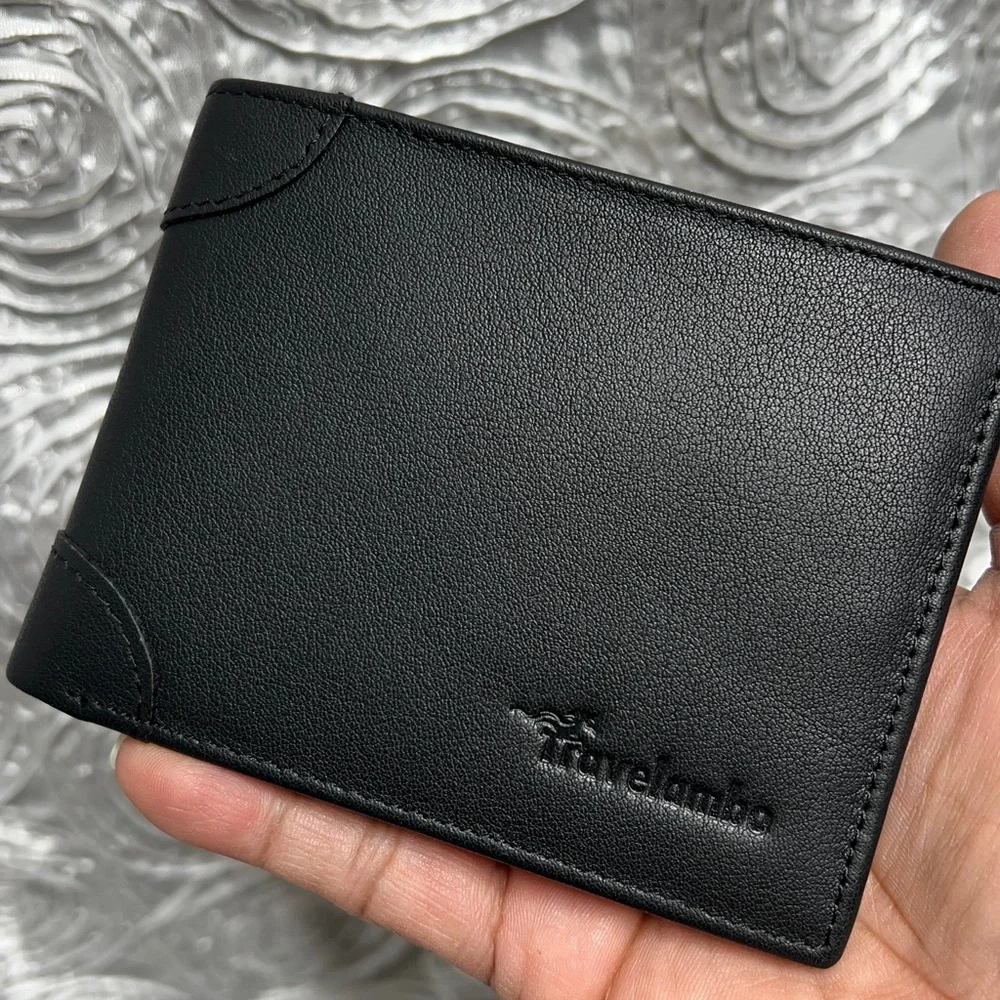 Travelambo RFID Black Leather Wallet
